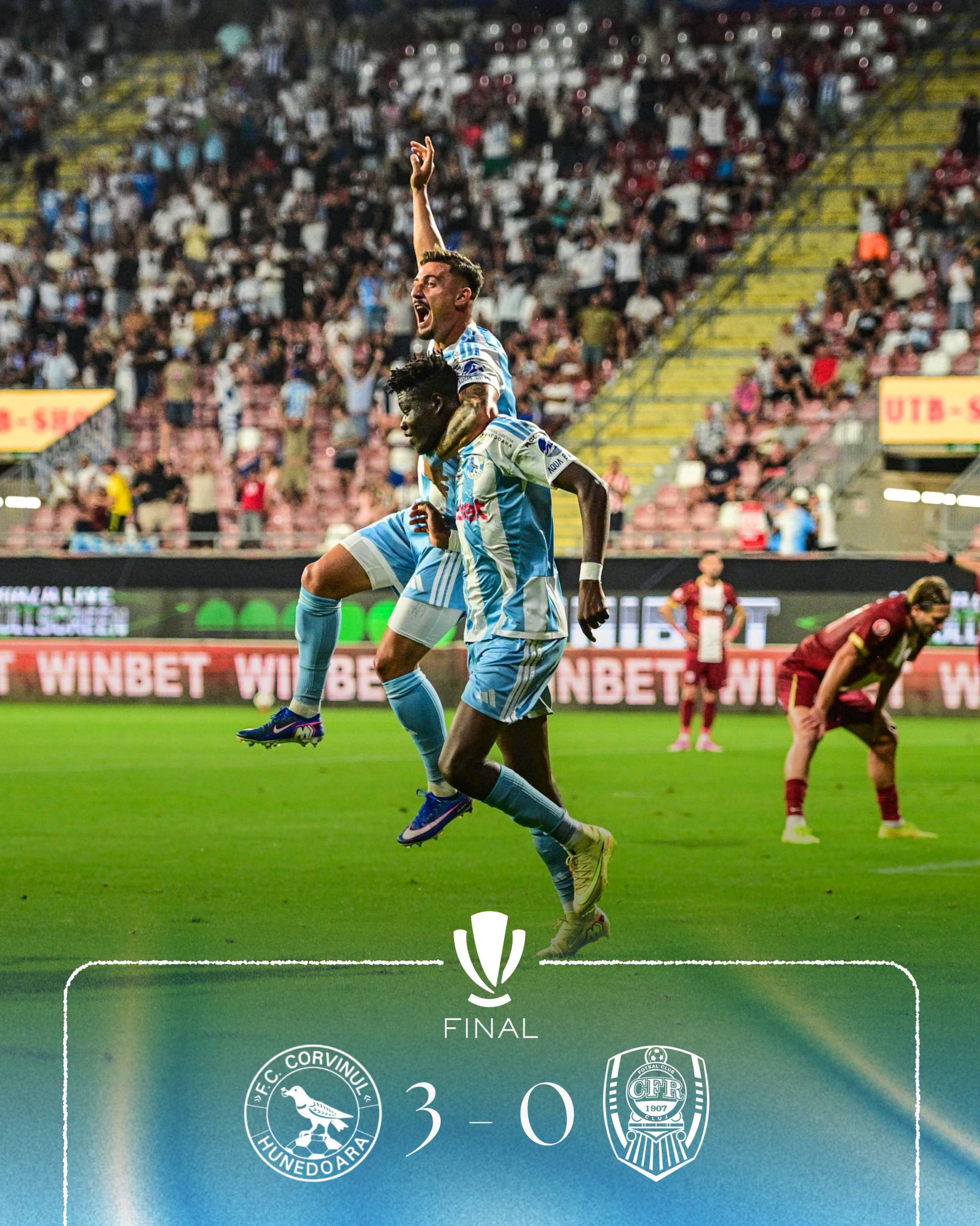 CORVINUL FACE SPECTACOL! Hunedorenii au zdrobit CFR Cluj cu 3-0!